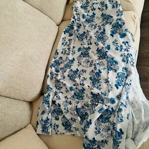 Floral Blue and White Dress